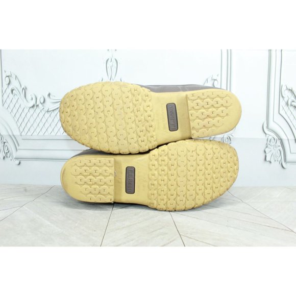 LL Bean 8" Unlined Brown Leather Lace Up Waterproof Ankle Duck Boots M 8 L 10 - Picture 8 of 9